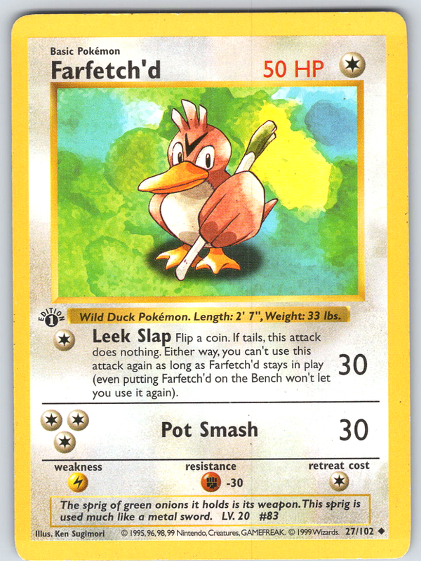 Farfetch'd 27 Base Set Shadowless 1st Edition - QuickTCG LLC