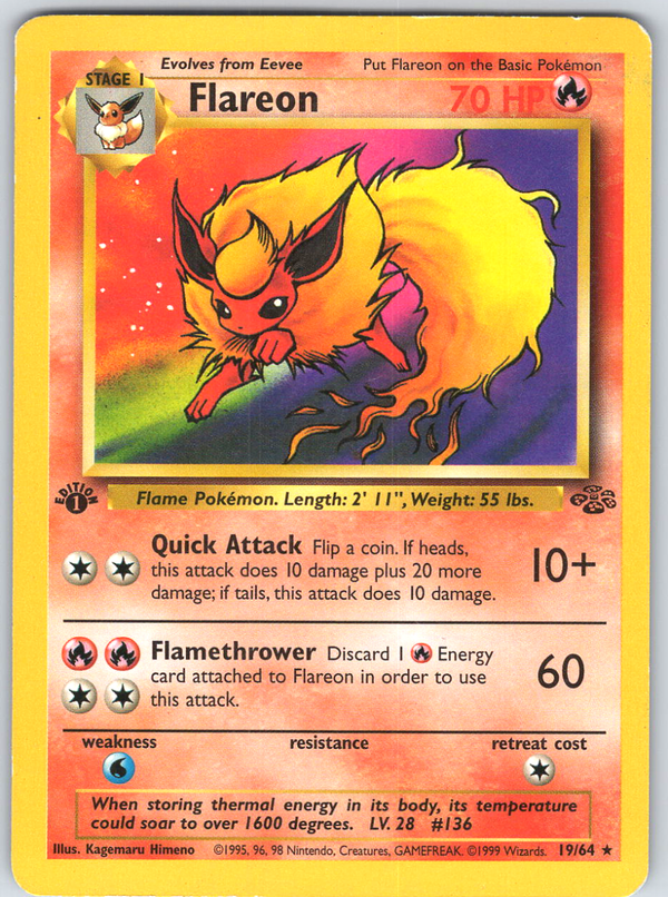 Flareon 19 Jungle 1st Edition - QuickTCG LLC