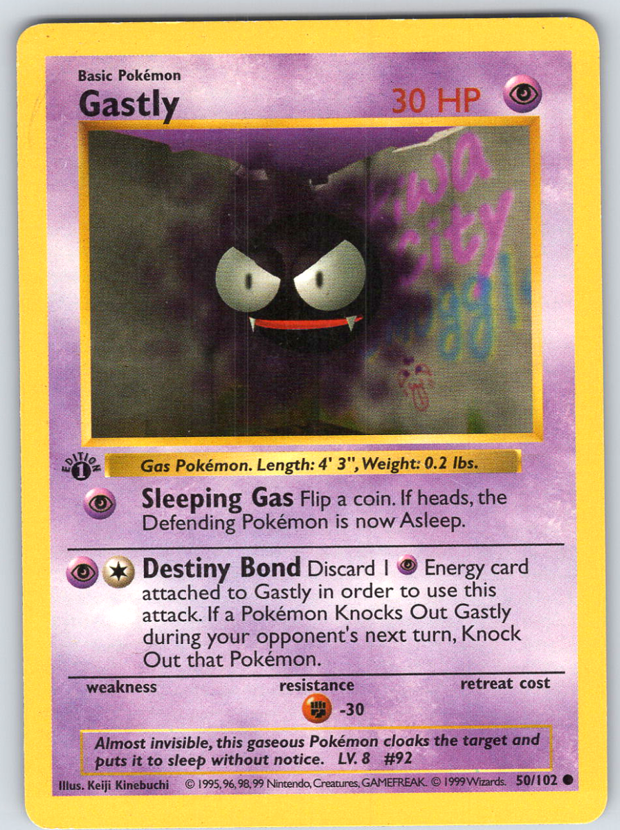 Gastly 50 Base Set Shadowless 1st Edition - QuickTCG LLC