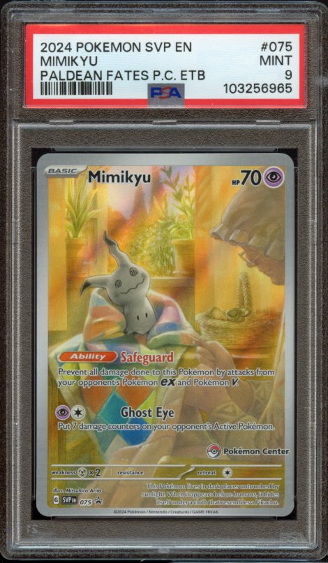 PSA 9 | Mimikyu #075 Pokémon Center Promo