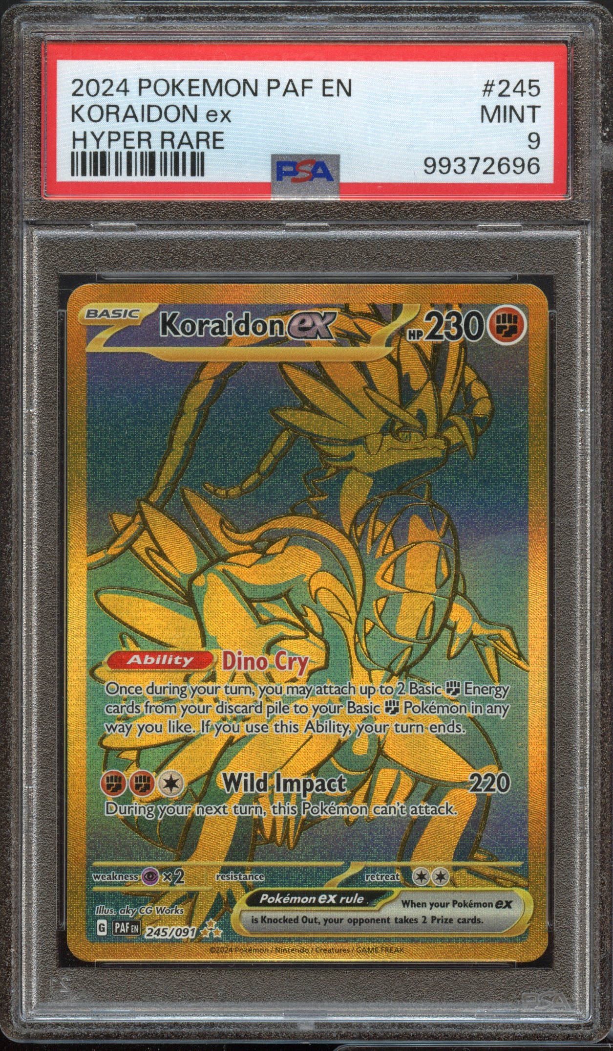 PSA 9 | Koraidon ex Hyper Rare Paldean Fates #245