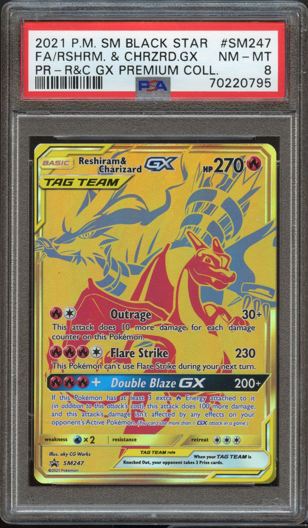 PSA 8 | Reshiram & Charizard GX Premium Collection Promo #SM247