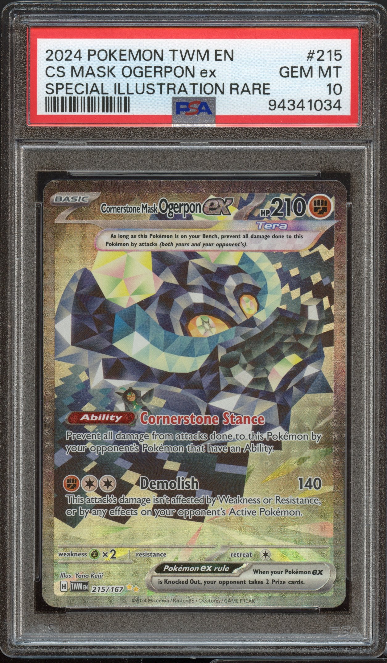 PSA 10 | Cornerstone Mask Ogerpon ex Special Illustration Rare #215