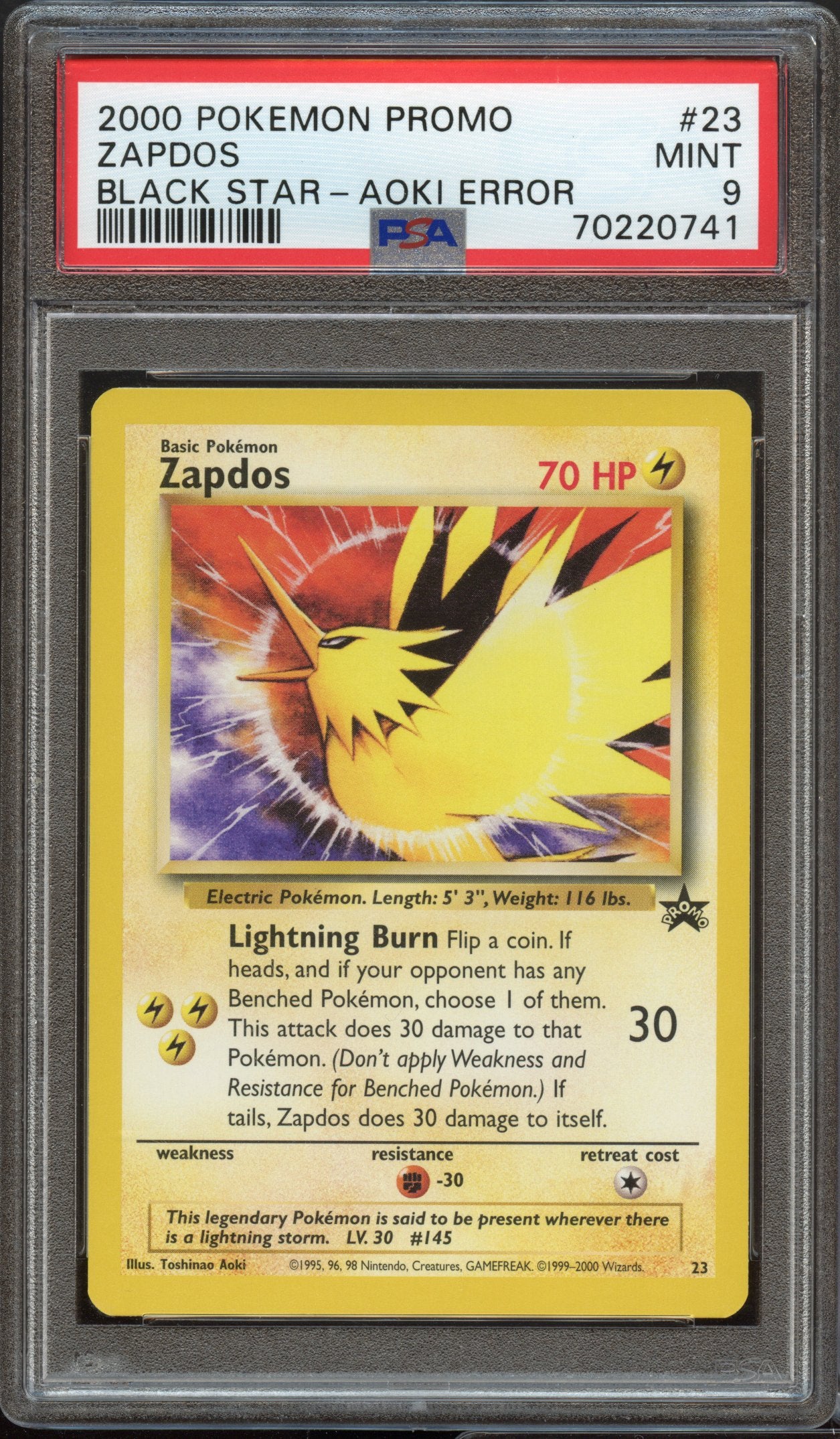 PSA 9 | Zapdos Promo - Aoki Error #23