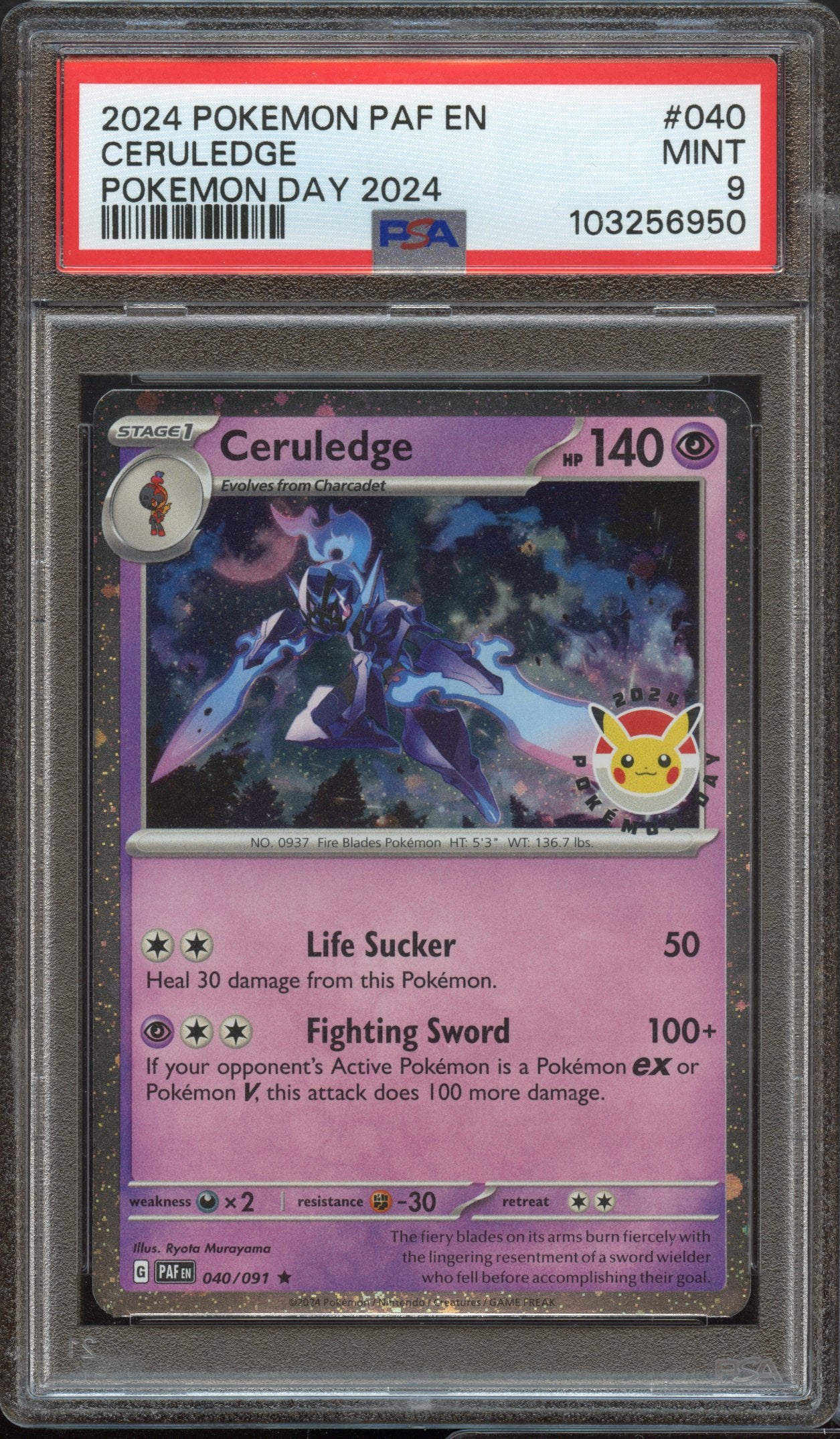 PSA 9 | Ceruledge Pokémon Day 2024 #040