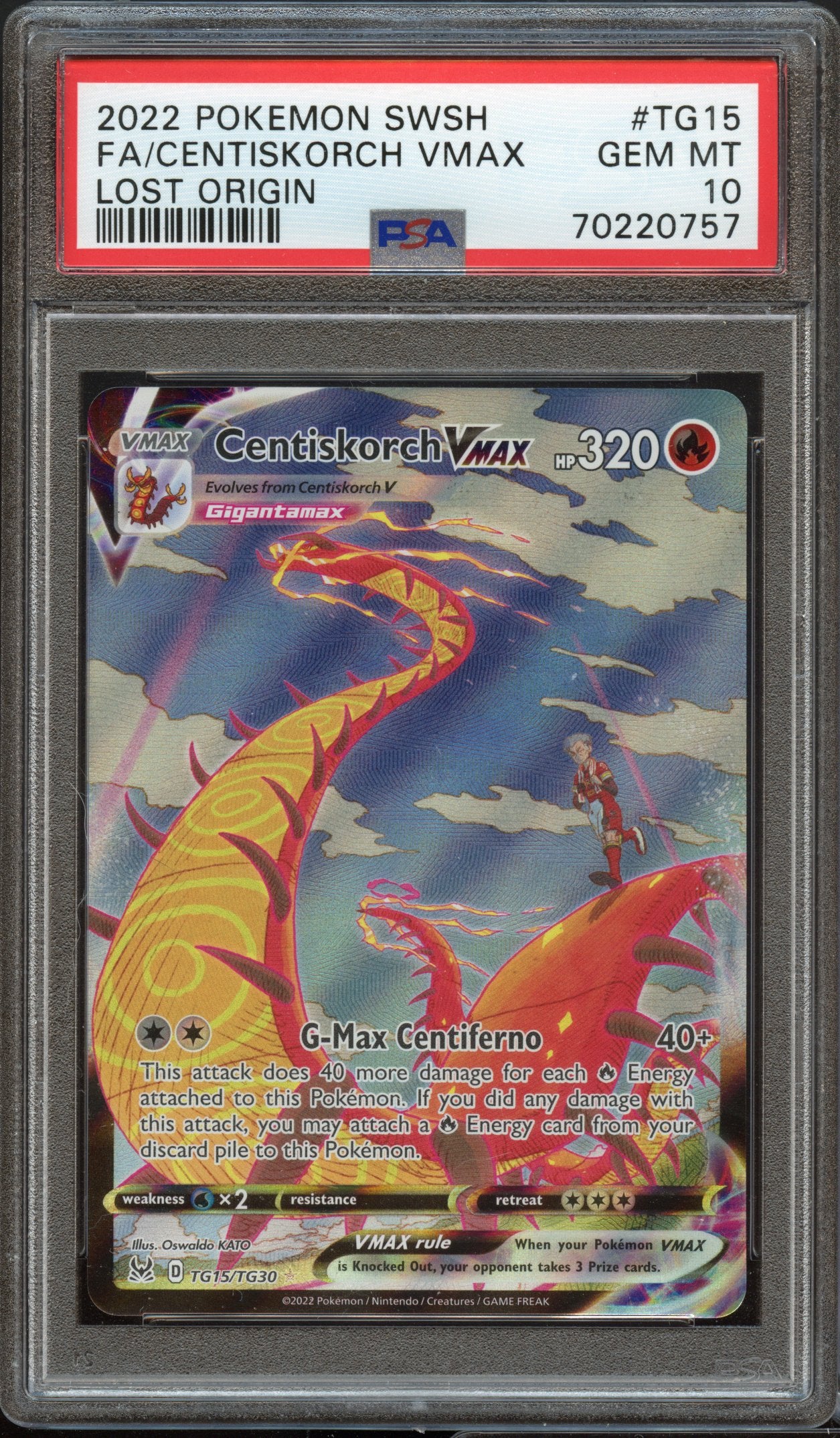 PSA 10 | Centiskorch VMAX Lost Origin #TG15