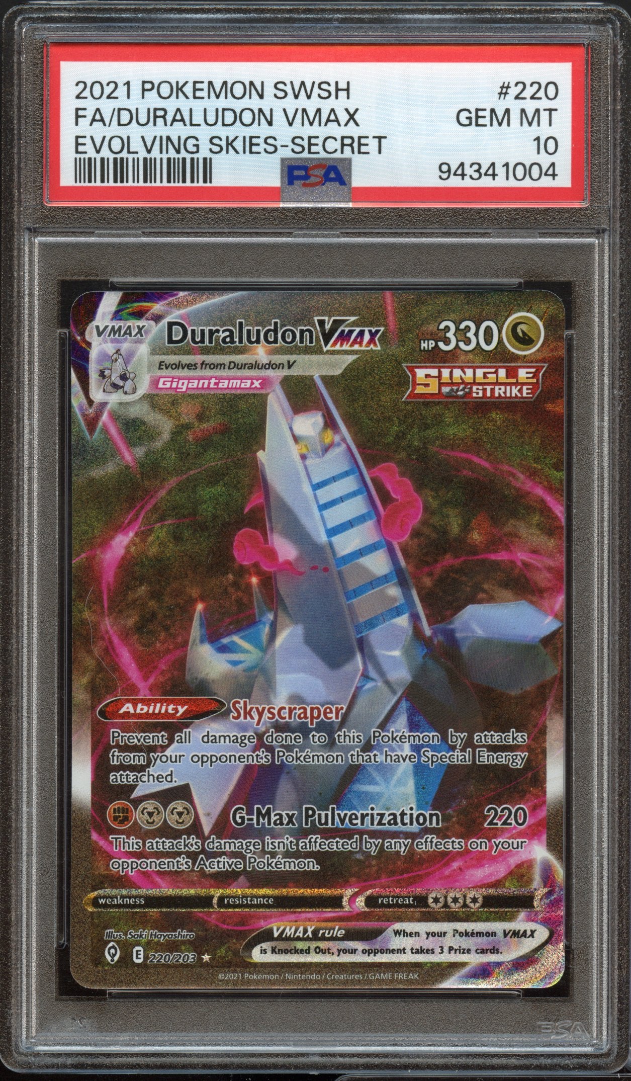 PSA 10 | Duraludon VMAX Secret Alternative Art #220