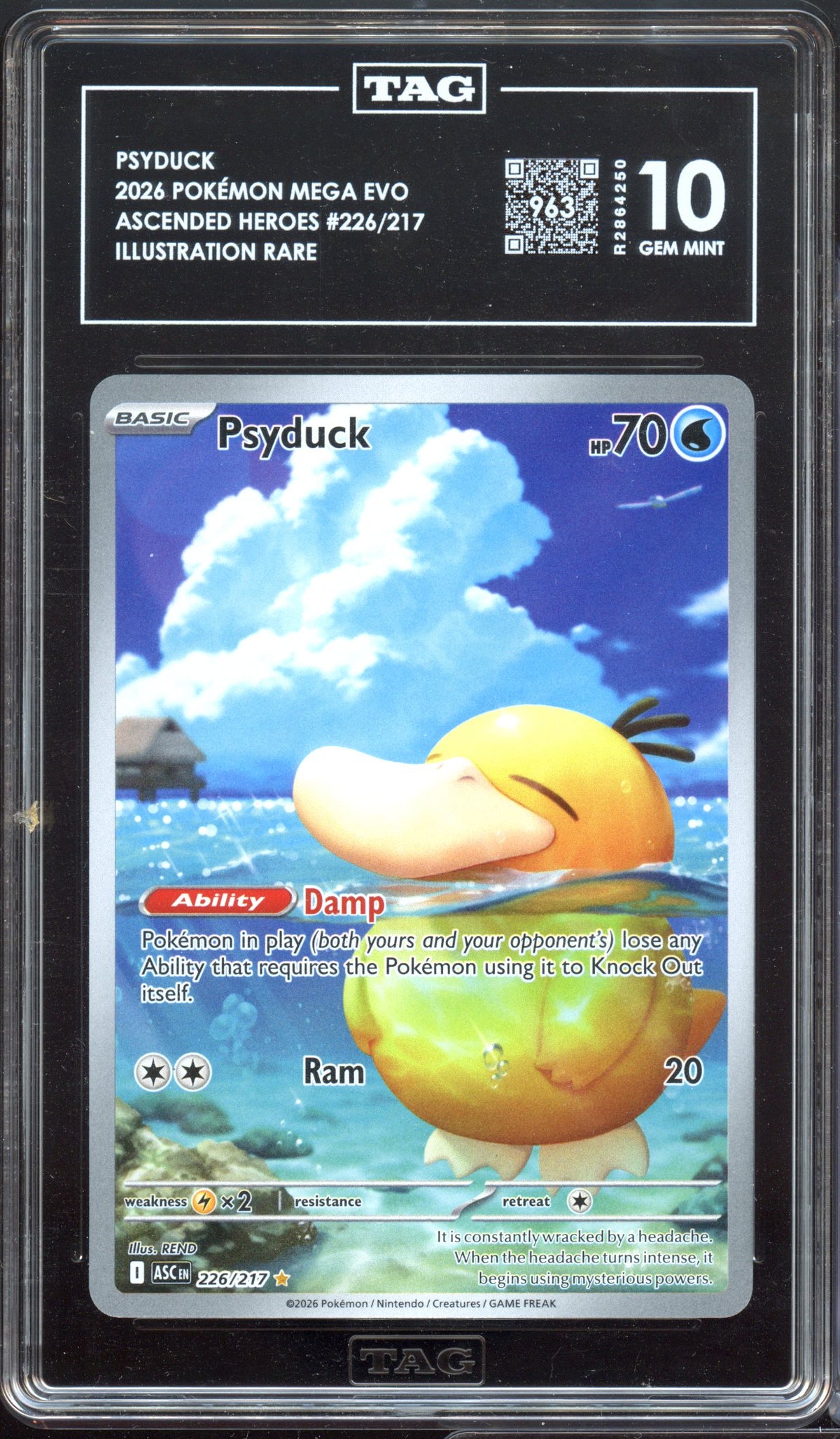TAG 10 | Psyduck Illustration Rare #223/217 Ascended Heroes