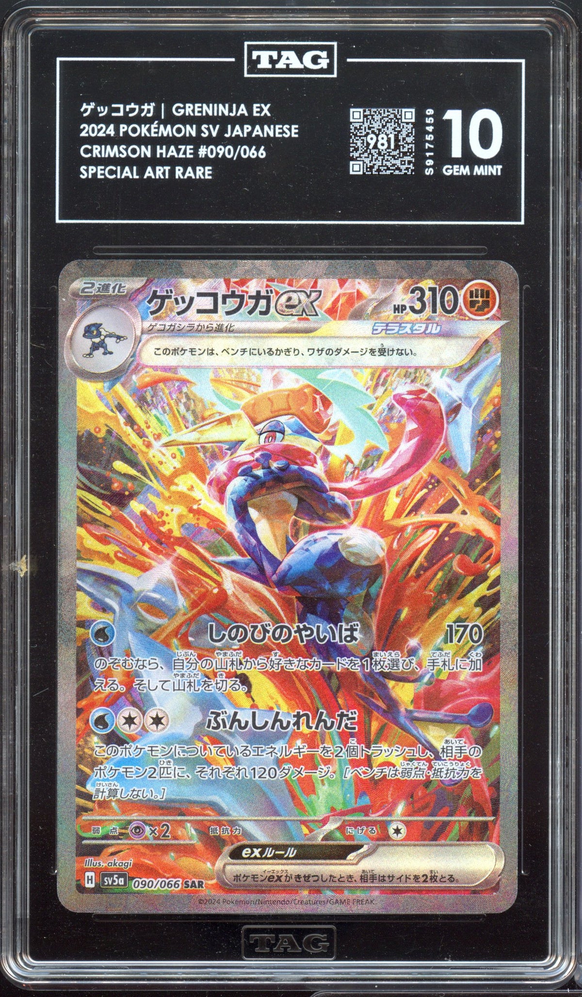 TAG 10 | Greninja ex Special Art Rare #090/066 Crimson Haze