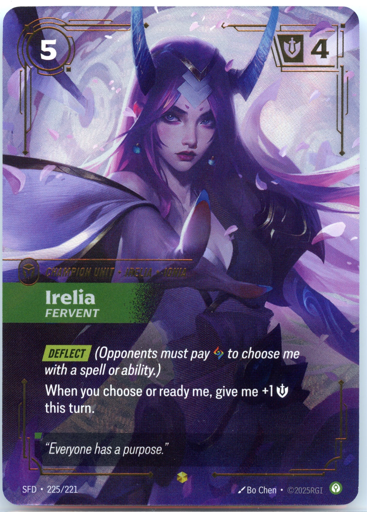 Irelia, Fervent (Overnumbered) #225/221 Spiritforged