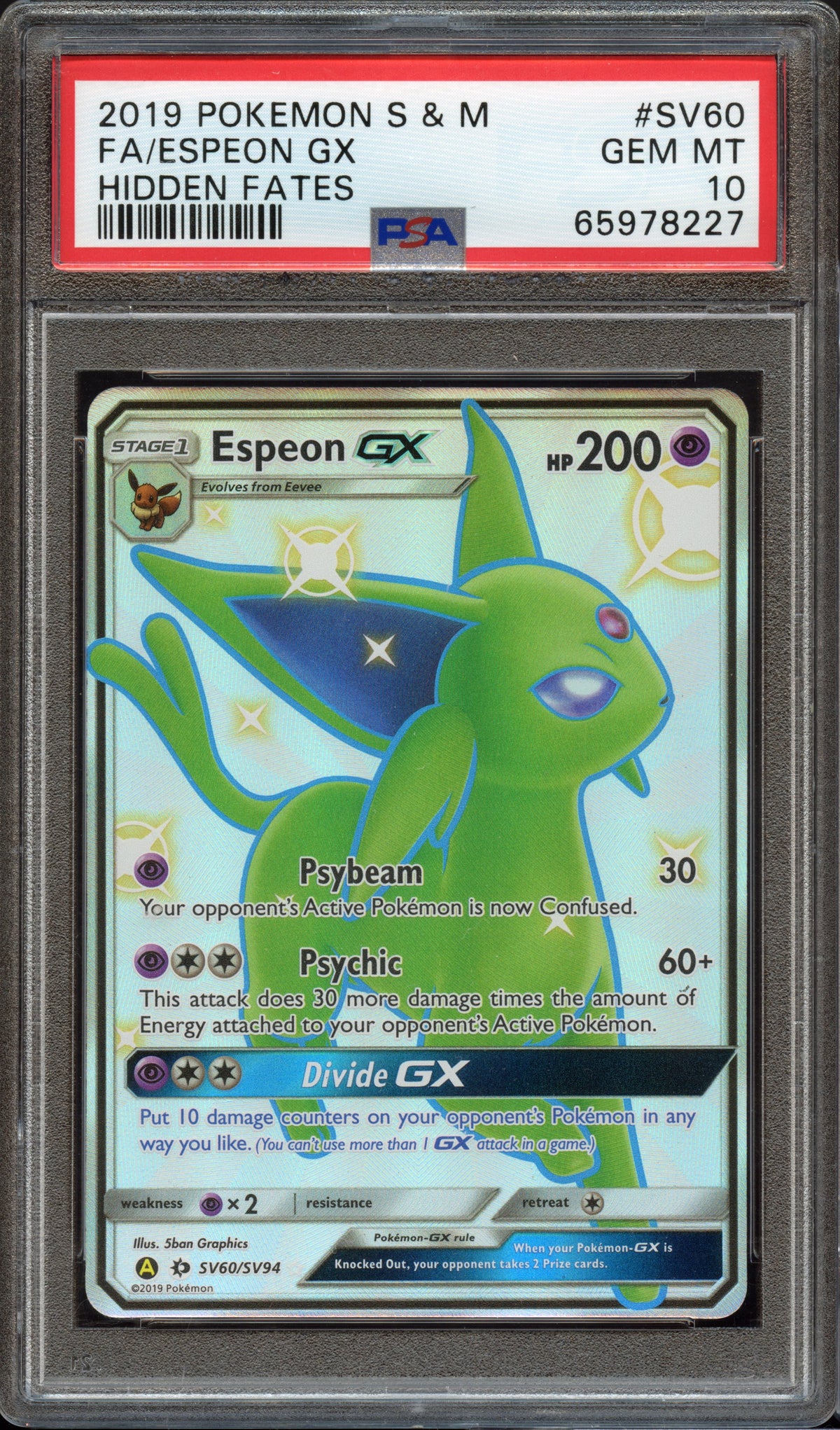 PSA 10 | Espeon GX Hidden Fates #SV60