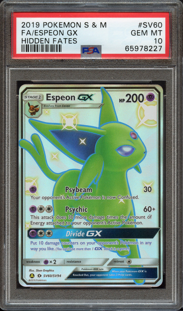 PSA 10 | Espeon GX Hidden Fates #SV60