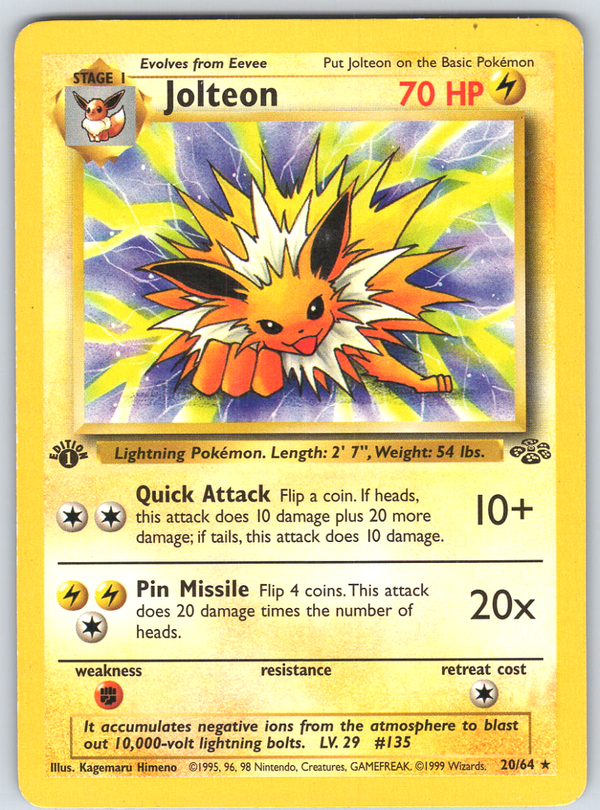Jolteon 20 Jungle 1st Edition - QuickTCG LLC