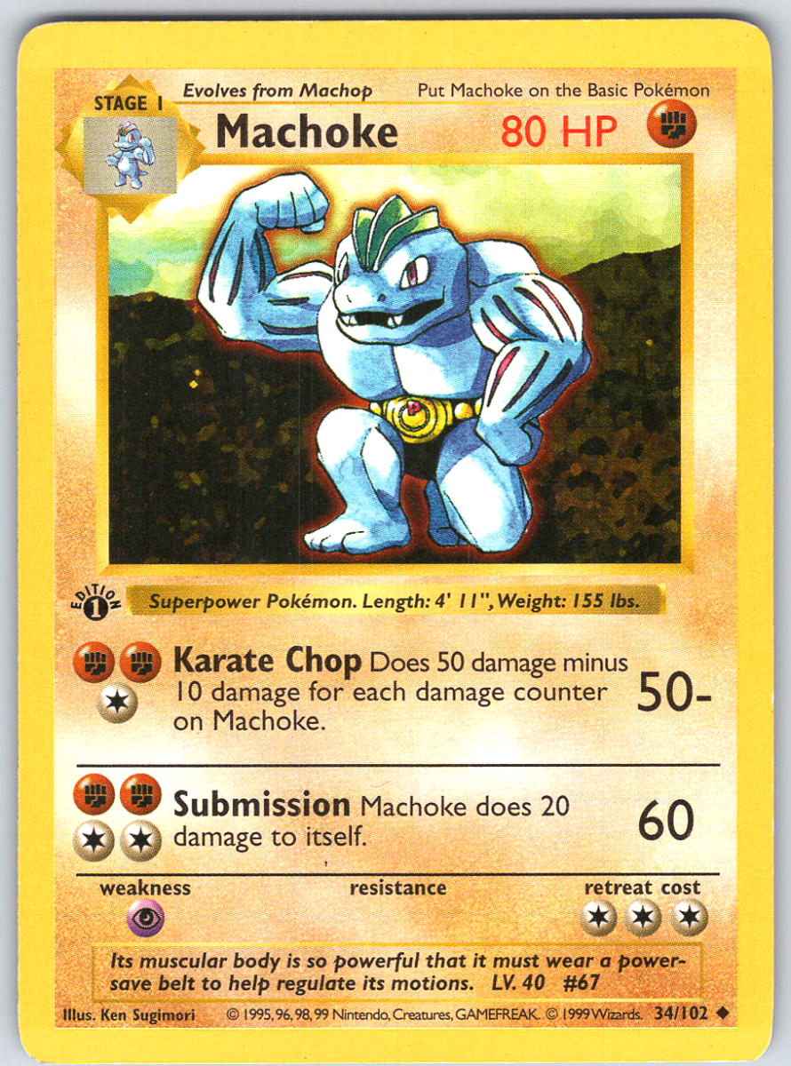 Machoke 34 Base Set Shadowless 1st Edition - QuickTCG LLC