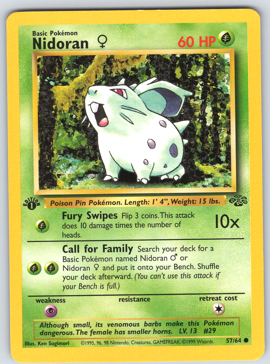 Nidoran 57 Jungle 1st Edition - QuickTCG LLC