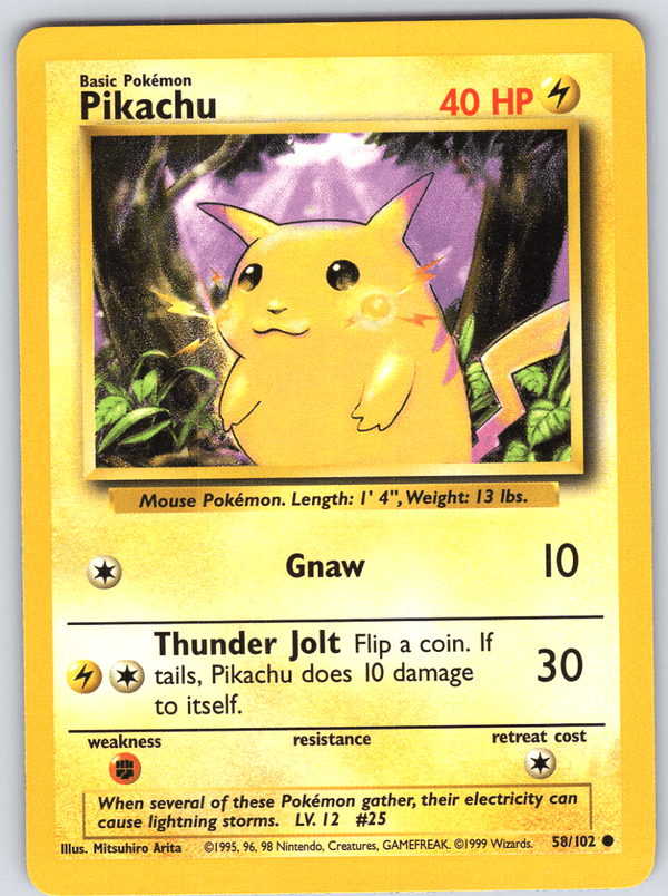 Pikachu 58 Base Set Unlimited - QuickTCG LLC