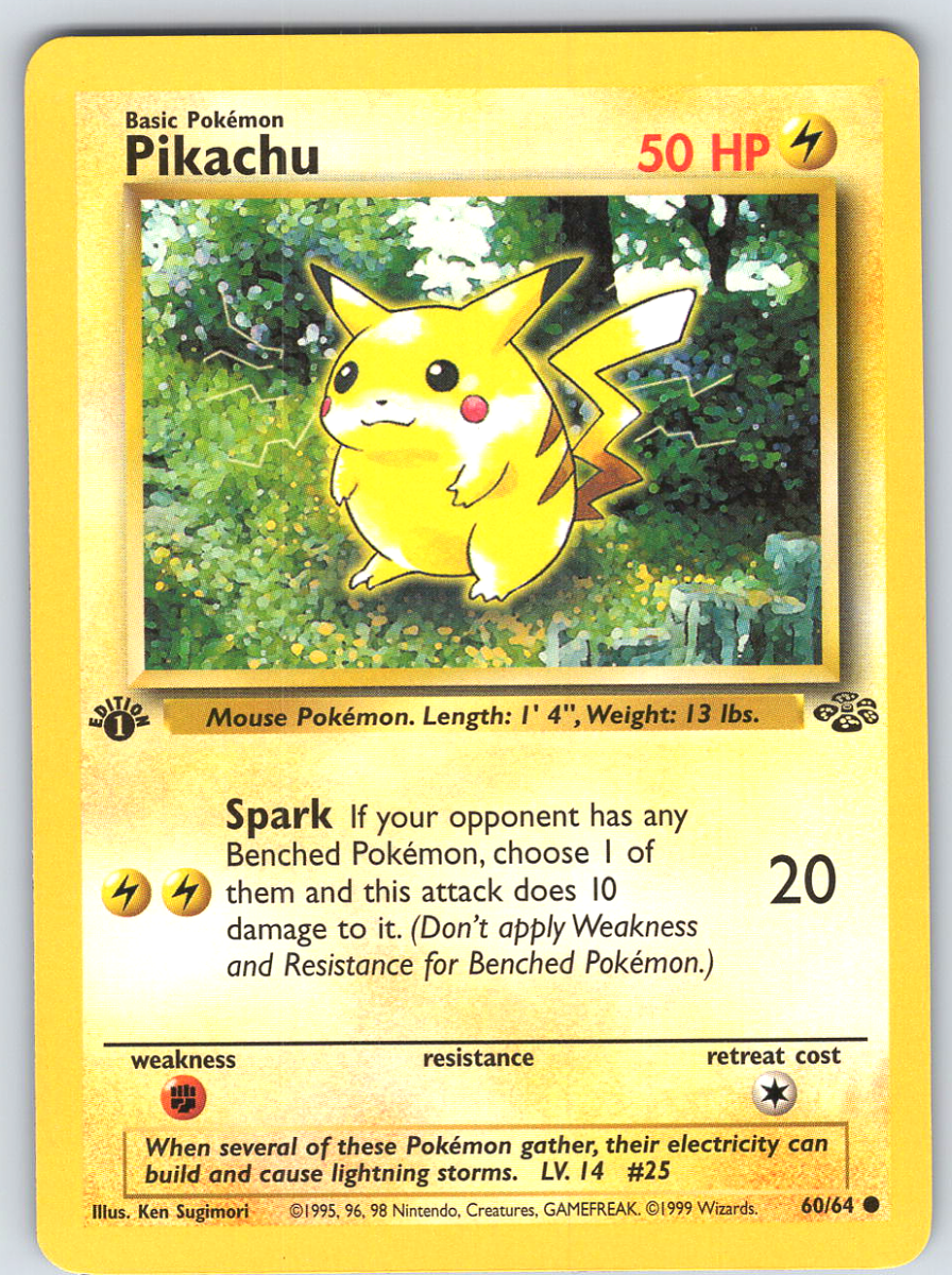 Pikachu 60 Jungle 1st Edition - QuickTCG LLC