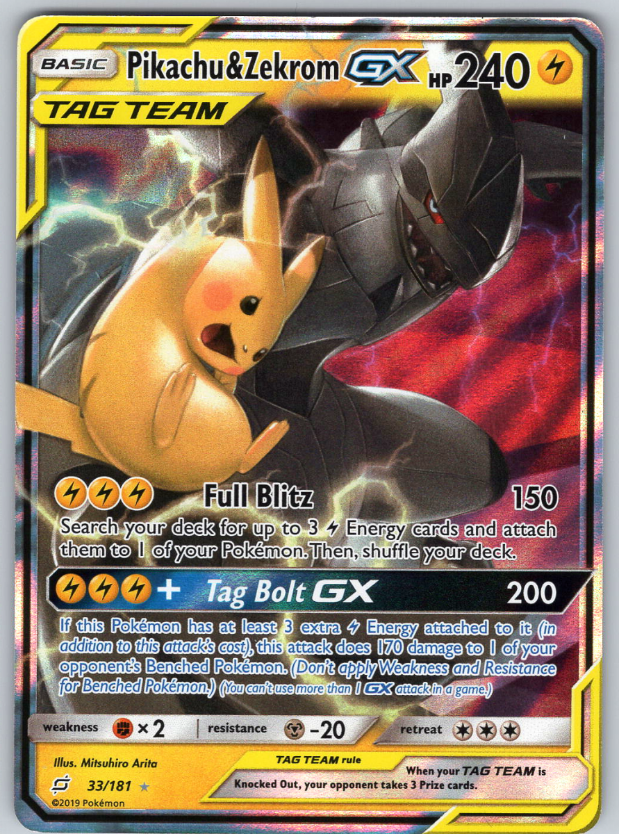 Pikachu & Zekrom GX 33 - QuickTCG LLC