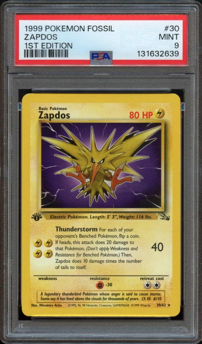 PSA 9 | 1st Edition Zapdos - Fossil (Non - Holo) - QuickTCG LLC
