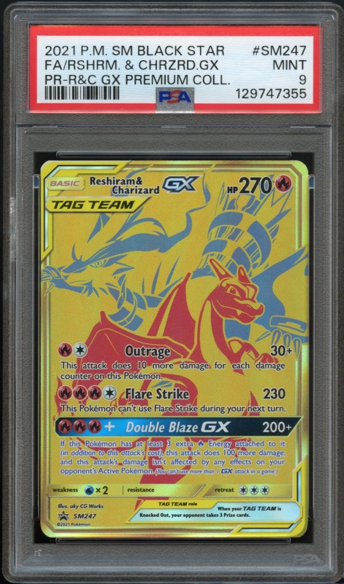 PSA 9 | Reshiram & Charizard GX SM247 - QuickTCG LLC